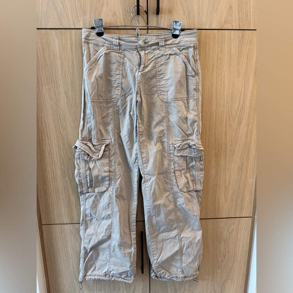 Garage Beige Cargo Pants with Drawstring Hem